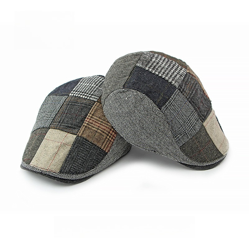1pc Men Patchwork Tweed Flat C - Newsboy Cap Ivy review and price